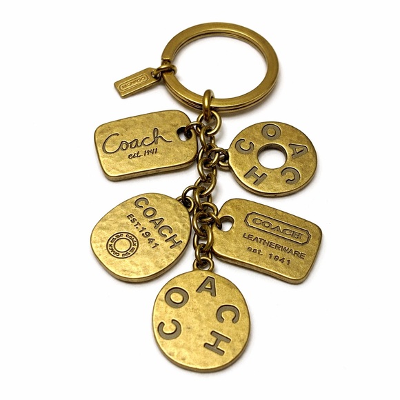 Coach Accessories - Coach Y2K Hammered Brass Coins Key Fob Multi Charm Bag Charm RARE 💛✨